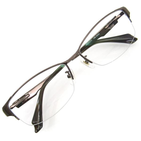 【ホリエン】 ビッグサイズ スクエア 伊達 眼鏡 大きい 幅広 メタル フレーム ナイロール メガネ...