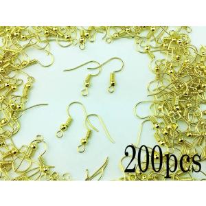 ピアス フック ゴールド 200個 金色 アクセサリー パーツ ハンドメイド 金具 (AP0042)