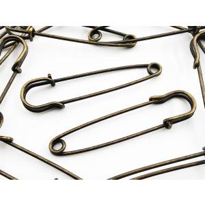 アンティーク　安全ピン型　キーホルダー　10種類1セット　新品未使用 ファッションキーリング用の10個の特大安全ピンステンレス鋼