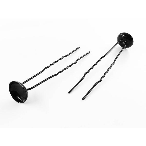 かんざし パーツ ブラック 20個 お椀型台座付 簪 ヘアアクセサリー ハンドメイド パーツ AP1...