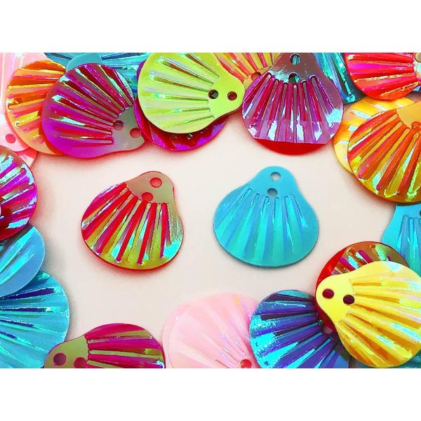 スパンコール 貝 500個 カラフル シェル 手芸パーツ ネイル アクセサリーパーツ ハンドメイドパ...