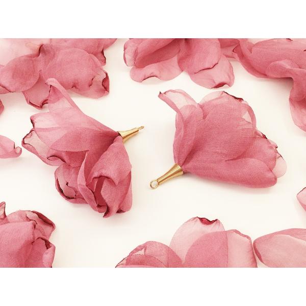 フラワー タッセル 全長約70mm〜約80mm前後 炙り花びらゆらゆら調 さくら色 10個 タッセル...