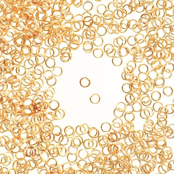 丸カン 3mm 極小 ゴールド KC金 1000個 大量 マルカン アクセサリーパーツ 金具 基礎パ...