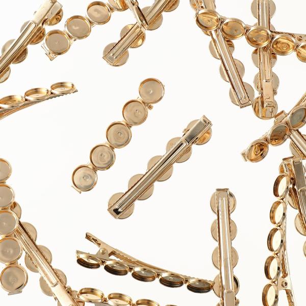 ヘアクリップパーツ ミール皿 10mm5連台座付き 20個 ゴールド KC金 ヘアアクセサリーパーツ...