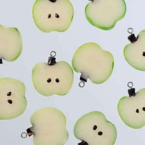チャーム 梨 縦切りにした梨調 10個 チャームパーツ フルーツ イヤリングパーツ アクセサリーパーツ AP1876