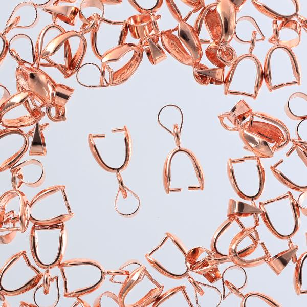 バチカン Aカン パーツ 50個 ピンクゴールド カン付き ネックレス 留め具 ペンダント アクセサ...