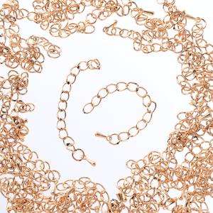 アジャスター チェーン 金具 カニカン 丸カン 付き 40本 セット ピンク