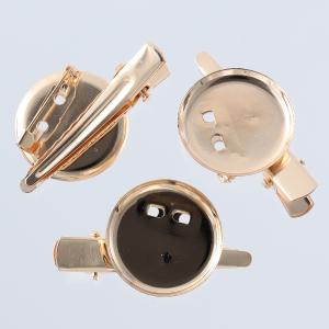 コサージュ ピン 台座 20mm ゴールド 4...の詳細画像1