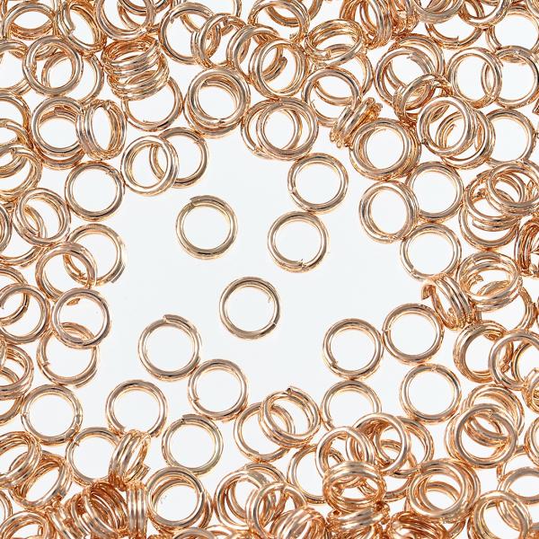 二重丸カン ゴールド 4mm 1000個 セット KC金 2重 マルカン パーツ 接続金具 キーホル...