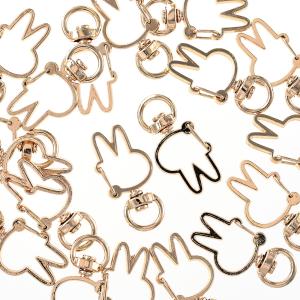 ポニーフック 53mm 2個 ゴールド色 両側に穴付き ヘアアクセ 金具