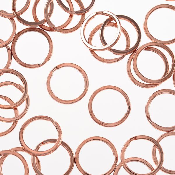 平キーリング 20mm ピンクゴールド 50個 二重リング キーホルダー ストラップ パーツ アクセ...