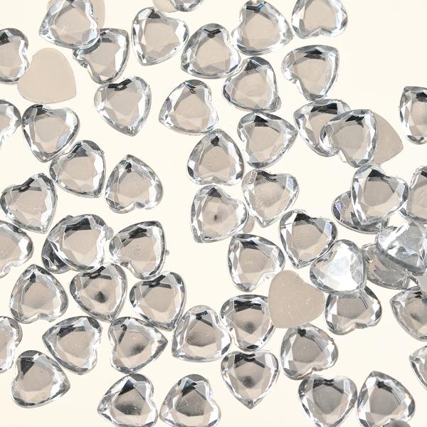 ラインストーン ハート 6mm クリア 1000粒 プラ製 ネイル レジン アクセサリー ハンドメイ...