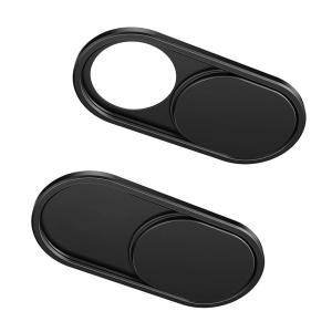 2本セット メタルカメラカバー 超薄型 プライバシー保護 カメラ目隠し スライド式 iPhone iPad MacBook Pro iMac ノートPC デスクトップ対応 Webcam cover ブラ