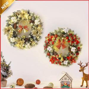 クリスマスリース 玄関 LED付き 花輪 ドライ リース ドライフラワー リース クリスマス 玄関 部屋 北欧 玄関ドア おしゃれ インテリア