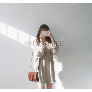 ロングワンピース ニート ニットセーター 秋服...の詳細画像3
