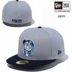 ニューエラ　NEW ERA　59FIFTY　ドラえもん　キャップ 　グレー / ネイビー　限定モデル　在庫限り　14174589｜kkp