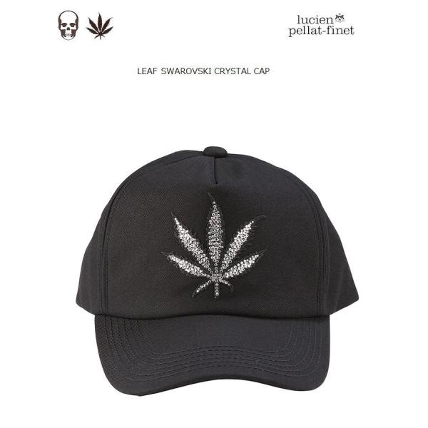 ルシアンペラフィネ　スワロフスキー　クリスタル　リーフ　カスタム　キャップ　スペシャルモデル　ブラッ...