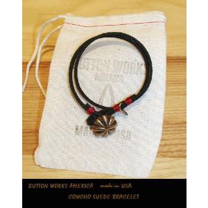 ButtonWorksAmerica　ボタンワークス【♯Concho-SuedeBracelet”black/コンチョスウェードブレス ブラック】｜kkp