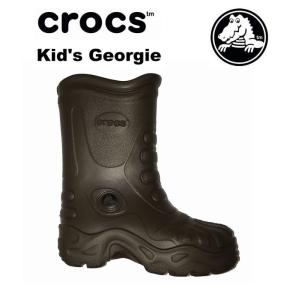 代引き不可商品 アウトレット セール 現品 クロックス crocs Kids' Crocs Kid's Georgie キッズ ジョージ―  チョコ 15.5cm 20｜kkp