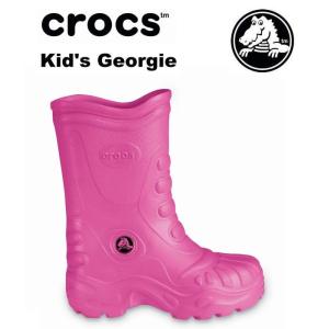 代引き不可商品  アウトレットセール 現品 クロックス crocs  Kid's Georgie キッズ ジョージ―  フューシャ 18.5cm 17｜kkp