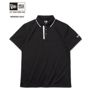 ニューエラ　NEW ERA　GOLF　ゴルフ　ポロシャツ　半袖　鹿の子　ポロシャツ　Color Collar　ブラック　13516931　高機能ハイテク素材　メンズ｜kkp