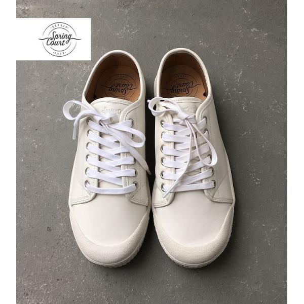 スプリングコート　SpringCourt　G2レザー　 ホワイト　ナッパレザー　フランス最古のスニー...