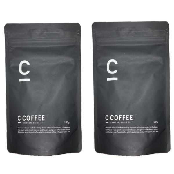 &lt;2袋&gt;C COFFEE 100g MCTオイル チャコールコーヒーダイエット ブラジル産コーヒー豆...