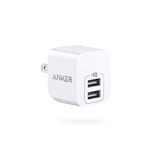 Anker PowerPort mini（12W 2ポート USBフルスピード充電器）【折りたたみ式プラグ/PowerIQ/超コンパクトサイズ 】iP