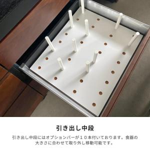 キッチンカウンター 食器棚 ロータイプ カップ...の詳細画像4