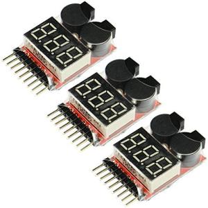Rasbee 1-8S リポバッテリー アラーム 簡易電圧チェッカー リポバッテリーチェッカー Lipo LiFe Li-ion対応