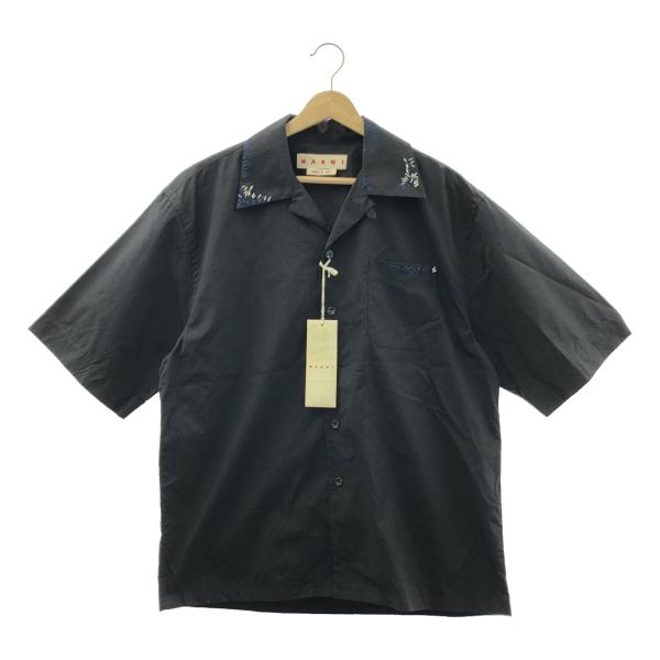 MARNI / マルニ Organic Poplin Shirt / ステッチワーク ロゴ オープン...