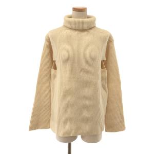 unfil / アンフィル | bluefaced leicester bottle neck sweater / カットアウト タートルネックニット | 1 | アイボリー | レディース｜kldclothing