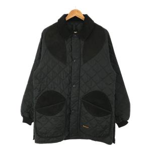 Barbour / バブアー | 1990s / Keeperwear Jacket レザーパッチ キルティングジャケット | M | ブラック | メンズ｜kldclothing
