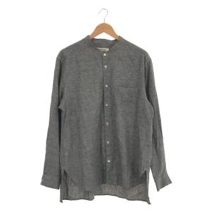 【美品】  CONFECT / コンフェクト | コットンリネン ノーカラー 長袖シャツ | 4 | ブルー | メンズ｜kldclothing