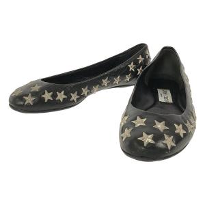 JIMMY CHOO / ジミーチュウ | スタースタッズフラットパンプス | 37 | ブラック | レディース｜kldclothing