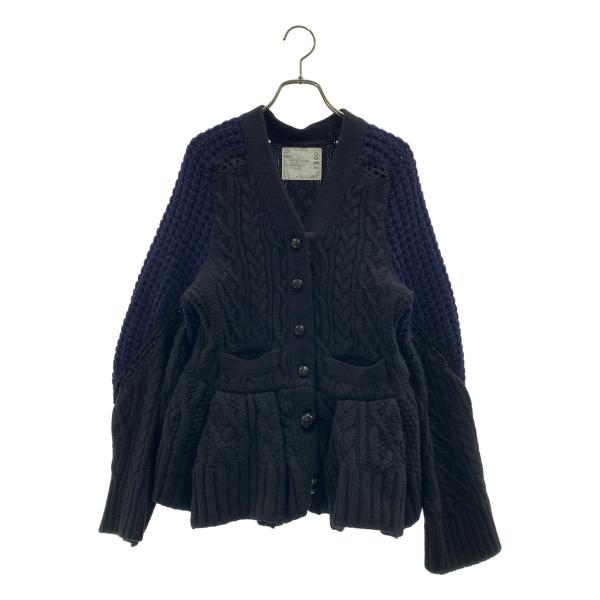 sacai / サカイ ウール ケーブル ニット カーディガン