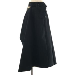 【美品】  IRENE / アイレネ | Double Wrap Skirt ラップスカート | 34 | ネイビー/ ベージュ｜kldclothing