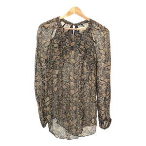 ISABEL MARANT ETOILE / イザベルマランエトワール | リーフプリント ブラウス | 38 | ネイビー/オレンジ | レディース｜kldclothing