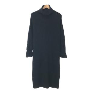 GALERIE VIE / ギャルリーヴィー | カシミヤ ブレンド ウール タートルネック スリット ロング ニット ワンピース | 36 | ダークネイビー｜kldclothing