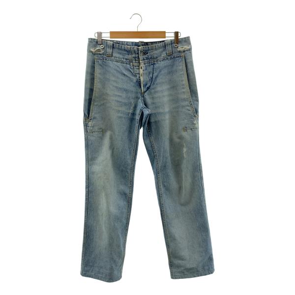 HELMUT LANG / ヘルムートラング 本人期 ダメージ加工 ロゴドーナツボタン デニムパンツ