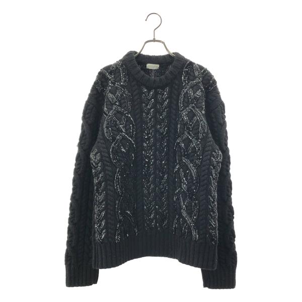 DRIES VAN NOTEN / ドリスヴァンノッテン スパンコール ケーブル オーバーサイズニッ...
