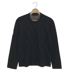 tricot COMME des GARCONS / トリココムデギャルソン | 2018SS | ウール ダイヤ柄 ロングスリーブ カットソー | S | ブラック｜kldclothing