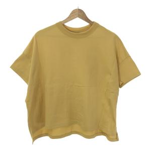 TRAVAIL MANUEL / トラバイユマニュアル | クラシック天竺スリット クルーネックTシャツ | F | イエロー | レディース｜kldclothing