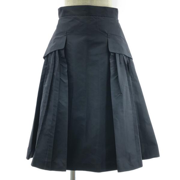PRADA / プラダ サイドポケット タック フレア ロングスカート