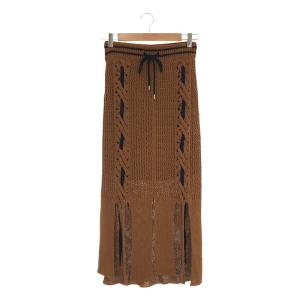 【美品】  malamute / マラミュート | braid slit skirt スカート | S | ライトブラウン | レディース｜kldclothing