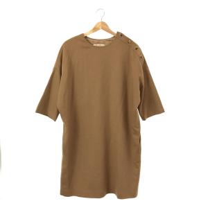 Max Mara / マックスマーラ | ウール ショルダーボタン 7分袖 ワンピース | 44 | キャメル | レディース｜kldclothing