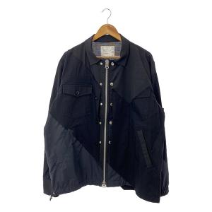 【新品】  sacai / サカイ | 2021SS | Solid Mix Blouson 異素材切替 ソリッド ミックス ブルゾン ジャケット | 3 | ブラック | メンズ｜kldclothing