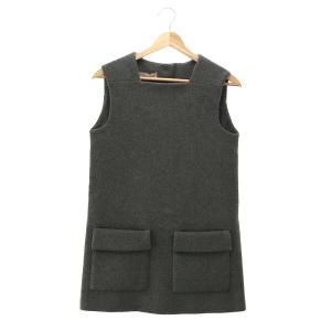 STELLA McCARTNEY / ステラマッカートニー | スクエアネック ウールワンピース | 36 | グレー | レディース｜kldclothing