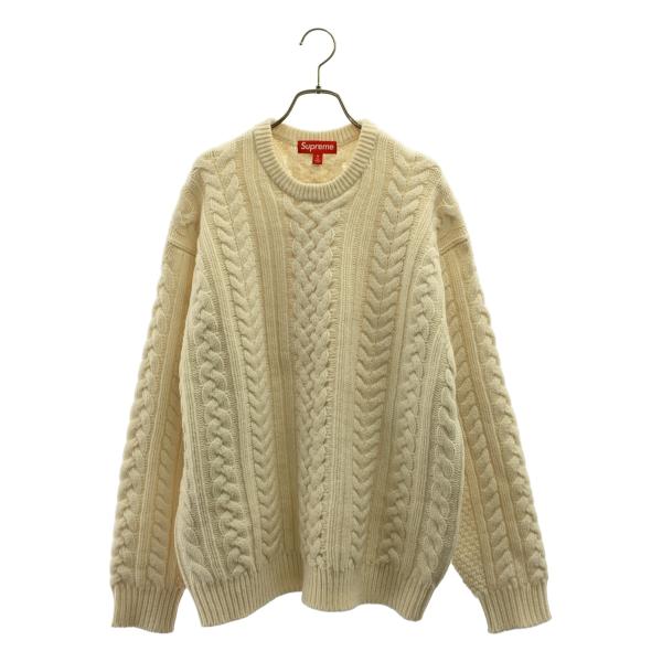 SUPREME / シュプリーム Applique Cable Knit Sweater ロゴ アッ...