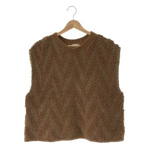 6(ROKU) / ロク | JACQUARD KNIT NO SLEEVE PULLOVER ウール ナイロン ジャガード ニット ノースリーブ プルオーバー ベスト | ブラウン｜kldclothing